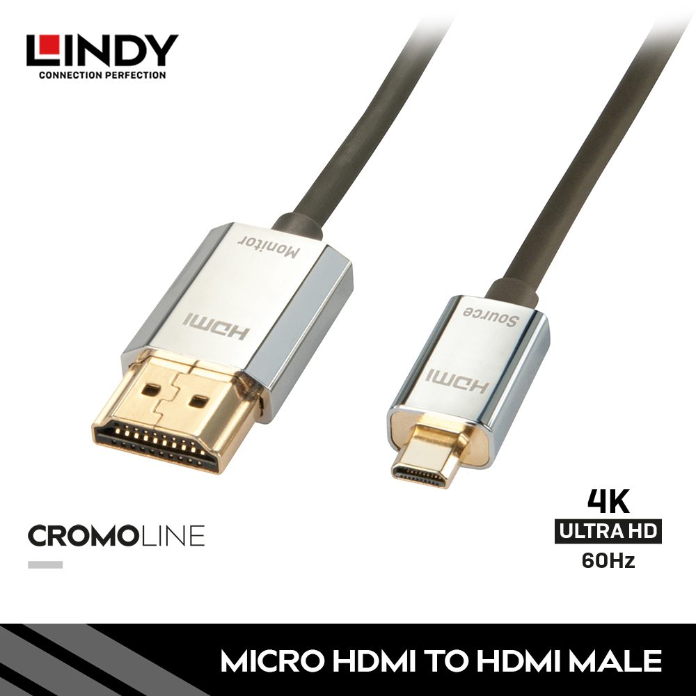 Lindy CROMO Slim Micro HDMI to HDMI High Speed 2.0 41678 41679