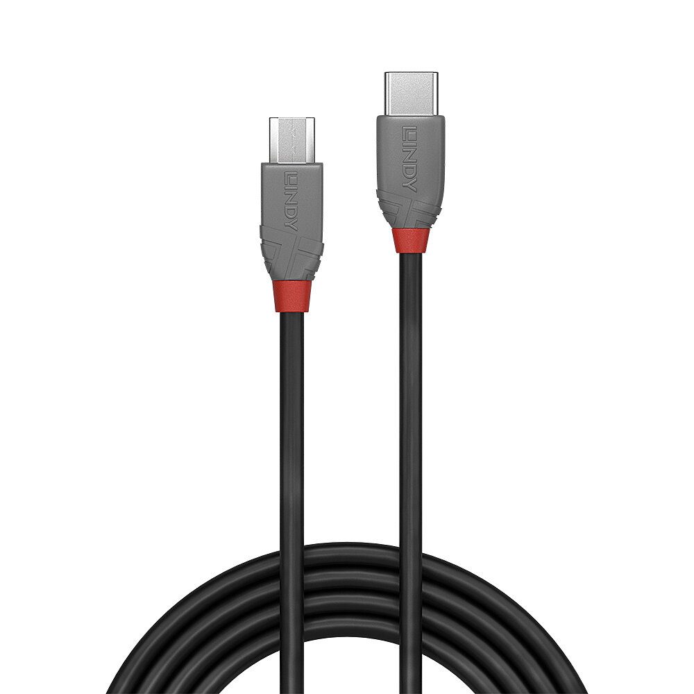 Lindy 36891 USB 2.0 Type C to Micro-B Cable, Anthra Line 1m